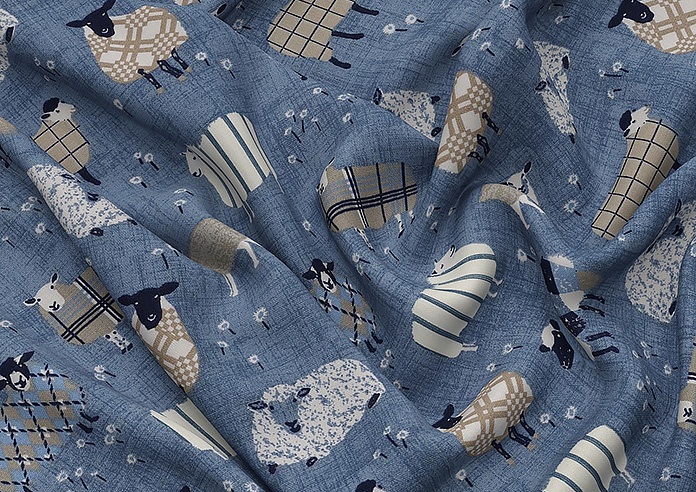 Baa Baa, Denim - Twist&Fit Roman Blind - Image 4